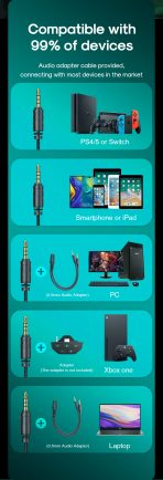 Casque Gaming Filaire Mini Jack 3.5 Avec Télécommande Et Micro Noir (JR-HG1) – Image 6