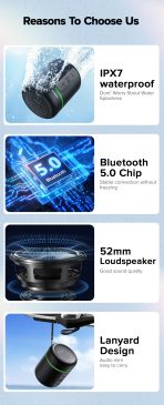 JR-ML02 IPX7 Waterproof Bluetooth Speaker – Image 15